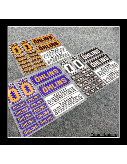 9 Autocollants Stickers Adhésif Moto / Auto type "OHLINS"  - 2